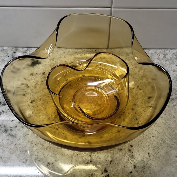 Vintage Anchor Hocking amber bowls set - Picture 2 of 6